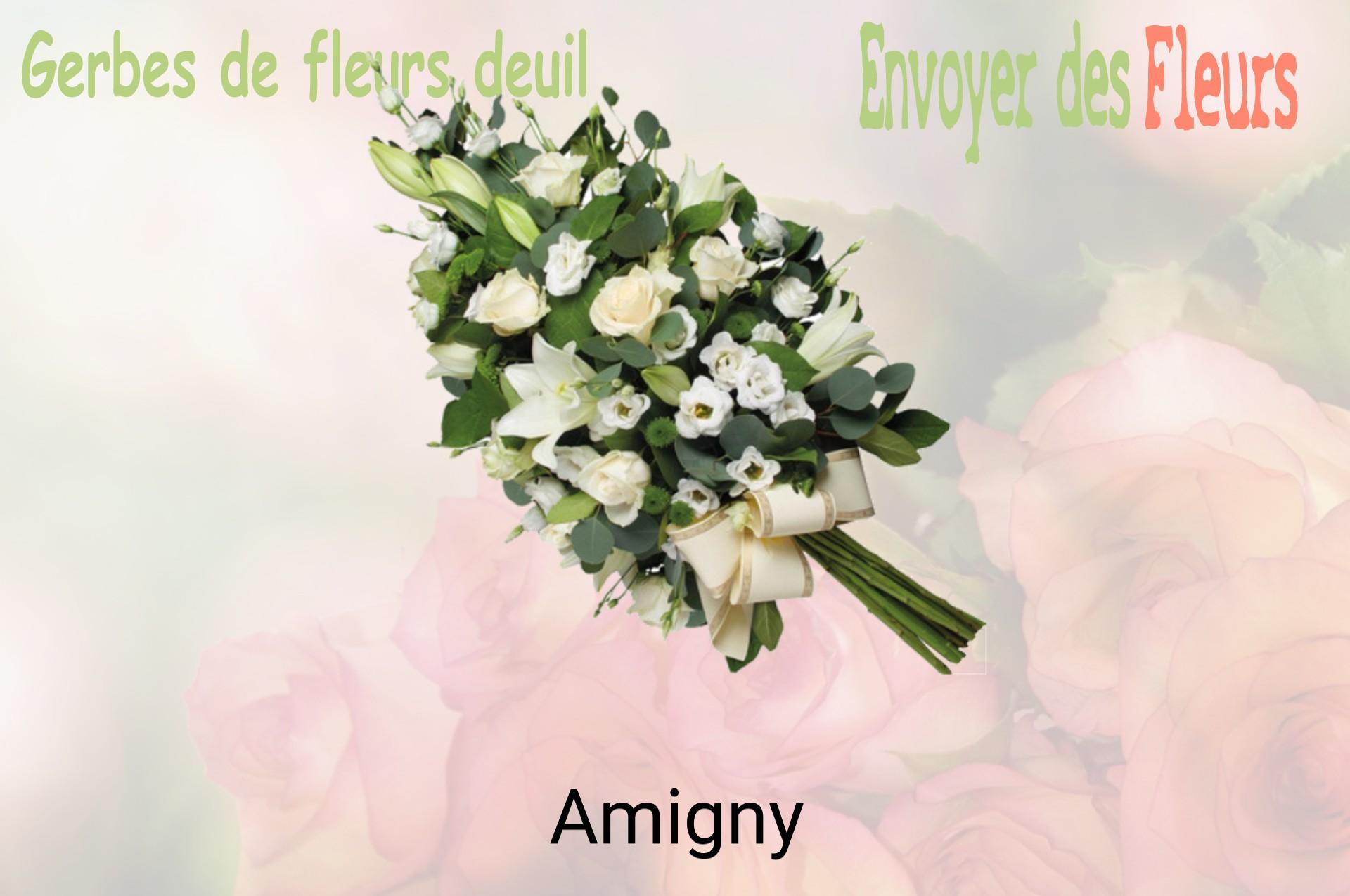 Gerbe de fleurs de deuil livrée à Amigny